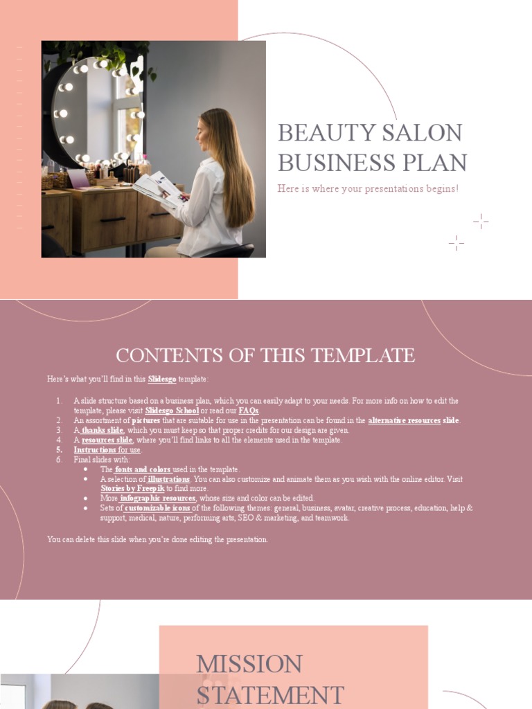 Beauty Salon Business Plan by Slidesgo | PDF | Planets | Solar System