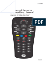 Universal Remote Instruction Manual. Control Remoto Universal Manual de Instrucciones