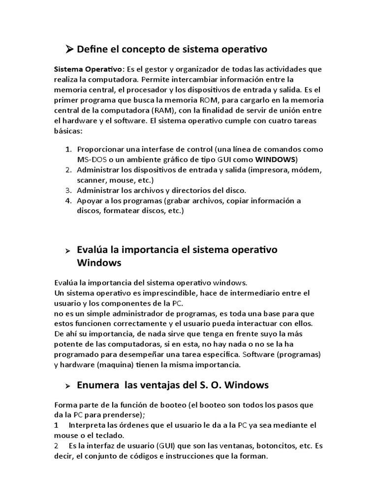 Actividad de La Unidad II | PDF | Sistema operativo | Hardware de la ...