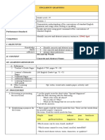 English Iv Quarter I Teacher: Janice V. Sameon Subject: ENGLISH IV Date: Content Standard Performance Standard