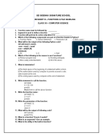 GD Goenka Signature School: Worksheet Iii - Functions & File Handling Class Xii - Computer Science