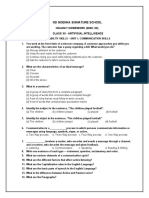 Worksheet I - AI HHW - Class XII