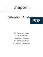 Situation Analysis: I.1 Company Logo I.2 Product Info I.3 Product Pictures I.4 SWOT Analysis I.5 STEEPLE Analysis