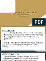 Foreign Direct Investment: Nithishram K 21MCC027