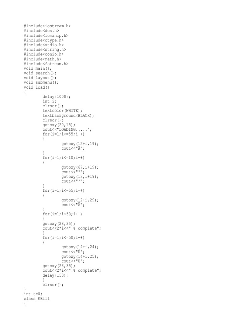 Electricity Bill Management System | PDF | C++ | Computer Programming