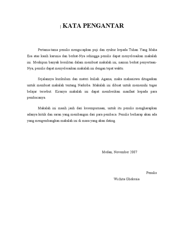 Kata Pengantar Narkoba | PDF