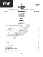 Pre-Term-II - Class XII Studying - Test-1 - Code-B - Physics - Solution