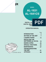 AL-1631 AL-1641CS: Digital Laser Copier Digital Multifunctional System Operation Manual