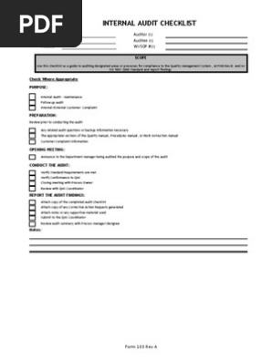 Internal Audit Checklist