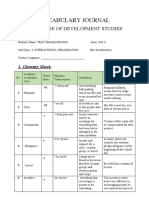 Vocabulary Journal: Language of Development Studies