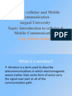 Subject: Cellular and Mobile Communication Nugaal University Topic: Introduction To Cellular & Mobile Communications