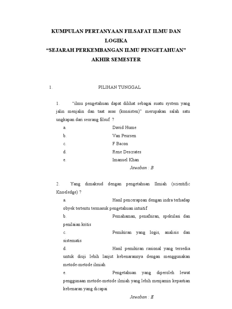 Kumpulan An Filsafat Ilmu Dan Logika