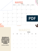 Calendario Marzo 2022 UnaCasitaDePapel