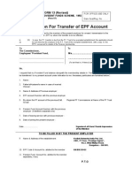 Form 13 - (PF Transfer Form)