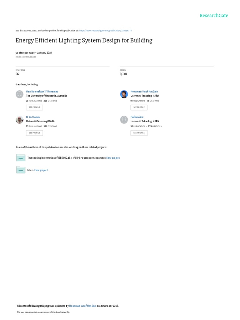 Energy Efficient Lighting System Design For Building PDF