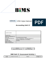 BTEC Higher National Diploma: Accounting Unit 17