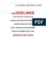 Guidelines For Examinations For Private Candidates For The Session 2021-22