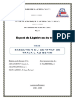 (Final) Exposé - Exécution Contrat de Travail Au Bénin