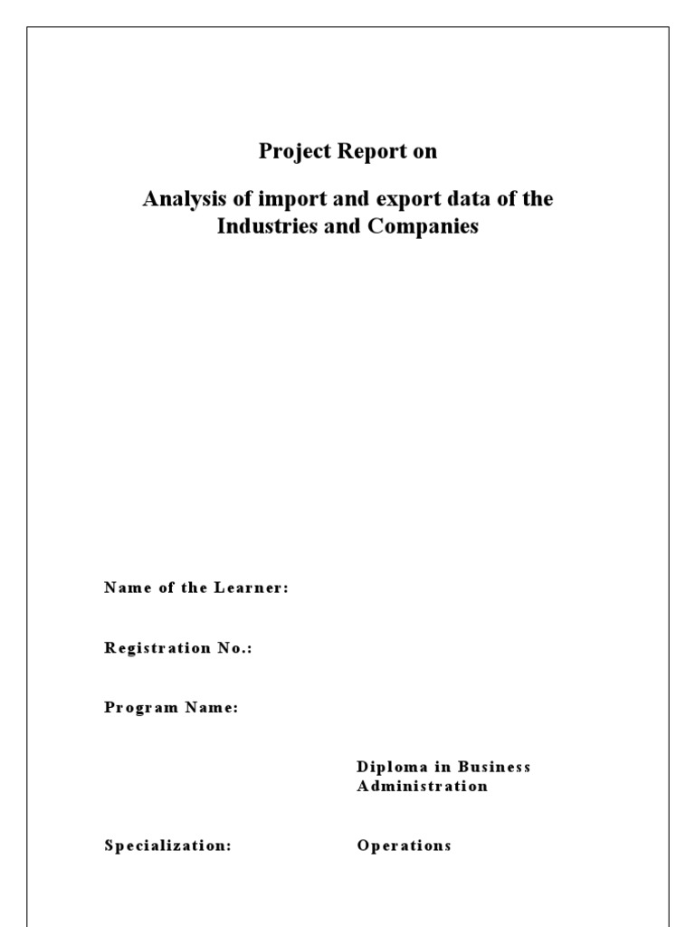 Analysis of Import and Export Data of Industries and Companies | PDF ...