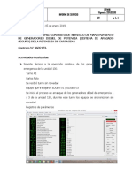 Informe de Actividades Diarias 15 de Enero 2019