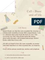 Cell - Basic Unit of Life: - Aditi Sharma Ix-B