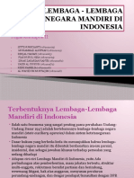 Lembaga - Lembaga Negara Mandiri Di Indonesia