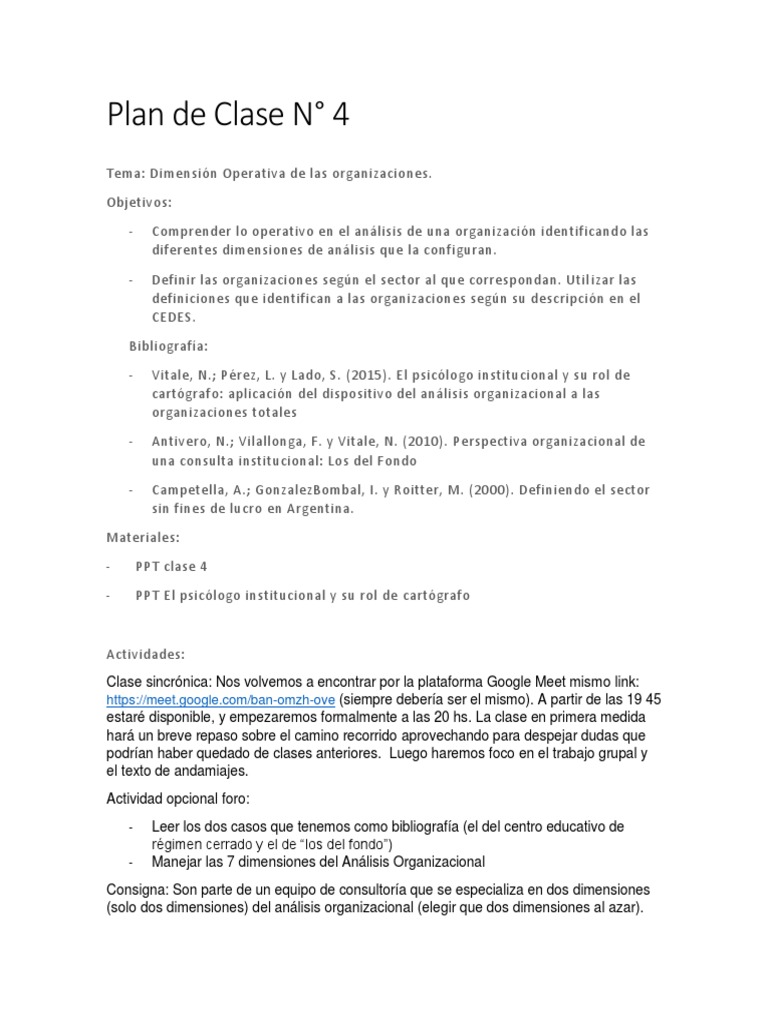 Dimensión Operativa en Organizaciones | PDF