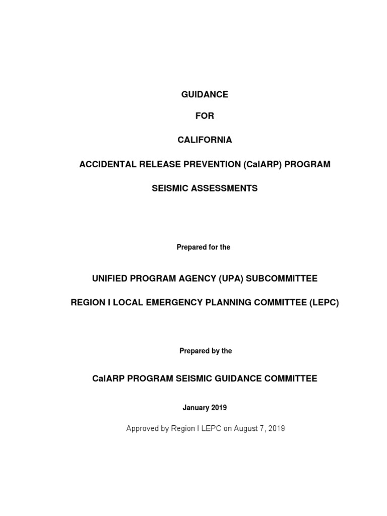 2019 CalARP Seismic Guidance Document | PDF | Earthquakes | Tsunami