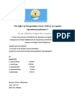 The Effect of Transportation Service Delivery On Logistics Operational Performance
