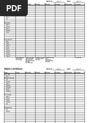 Weekly Schedule