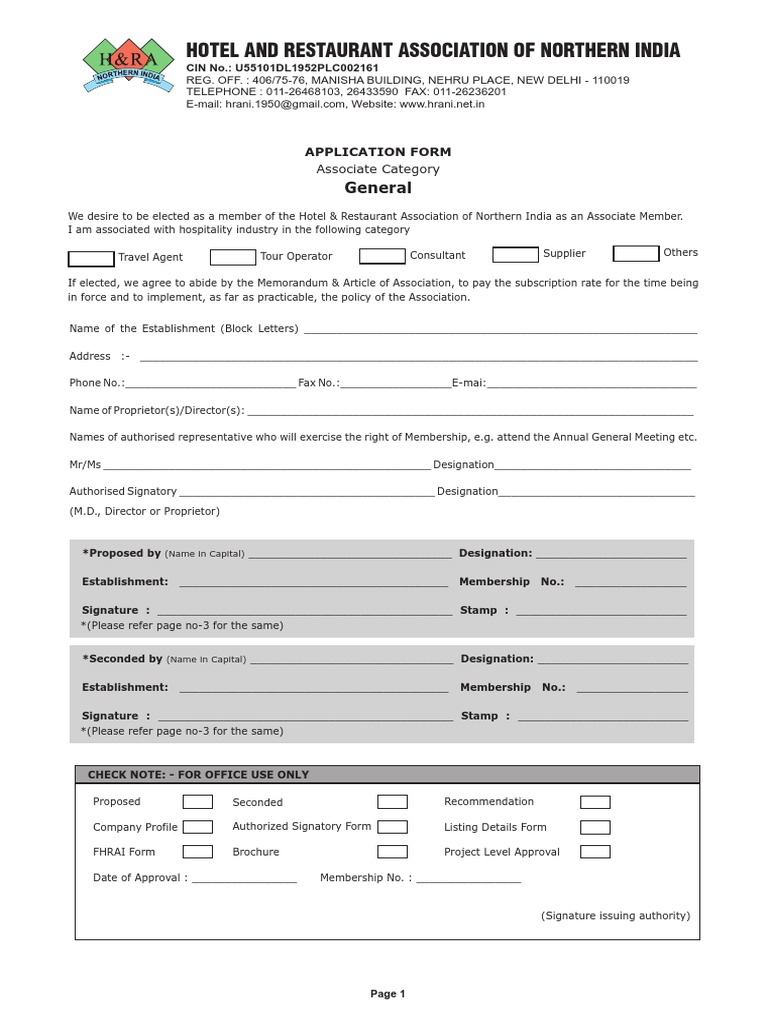 Application Form Associate Category General | PDF | Signature