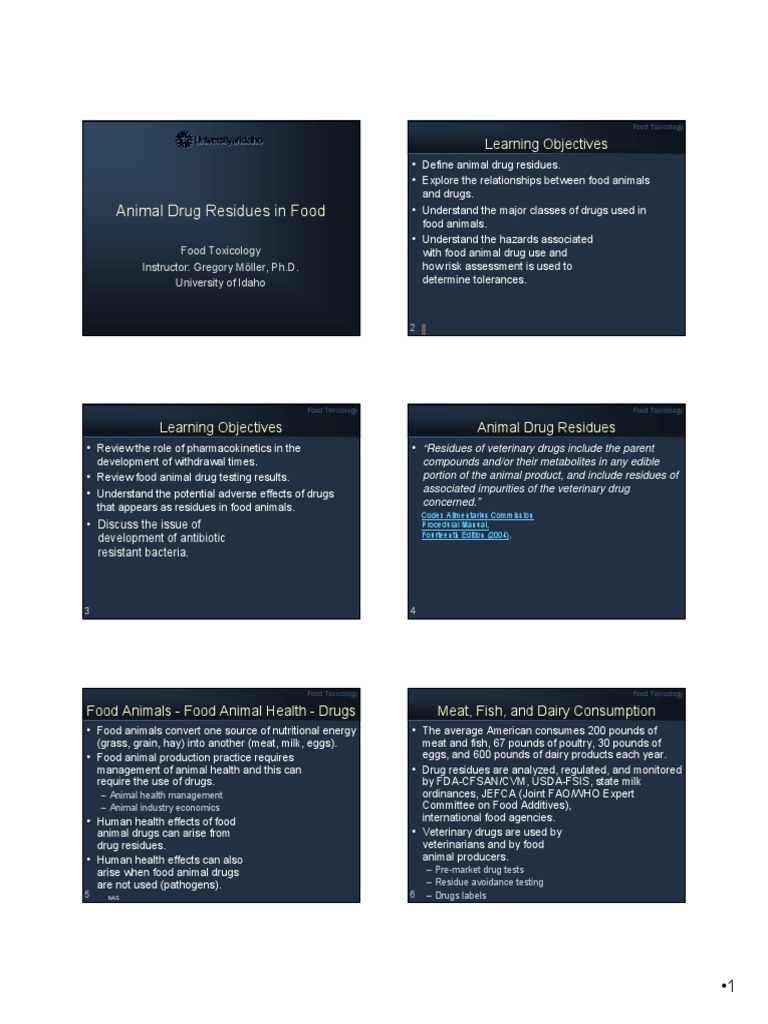 Animal Drug Residues in Food | PDF | Nonsteroidal Anti Inflammatory ...