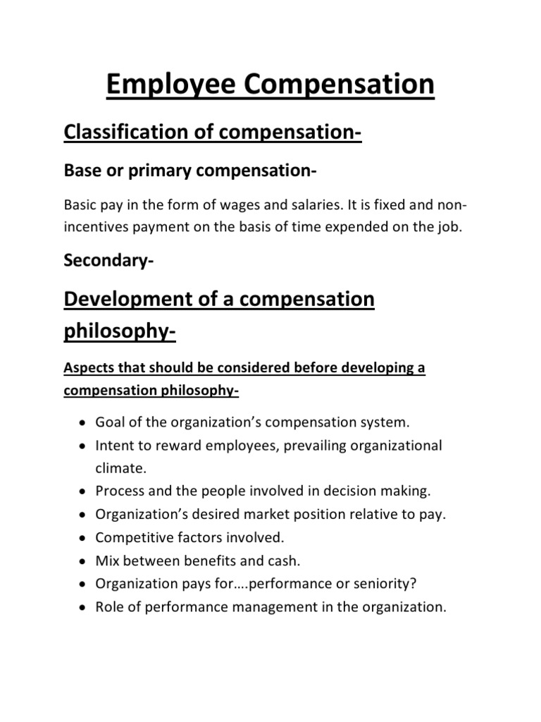 Employee Compensation | PDF