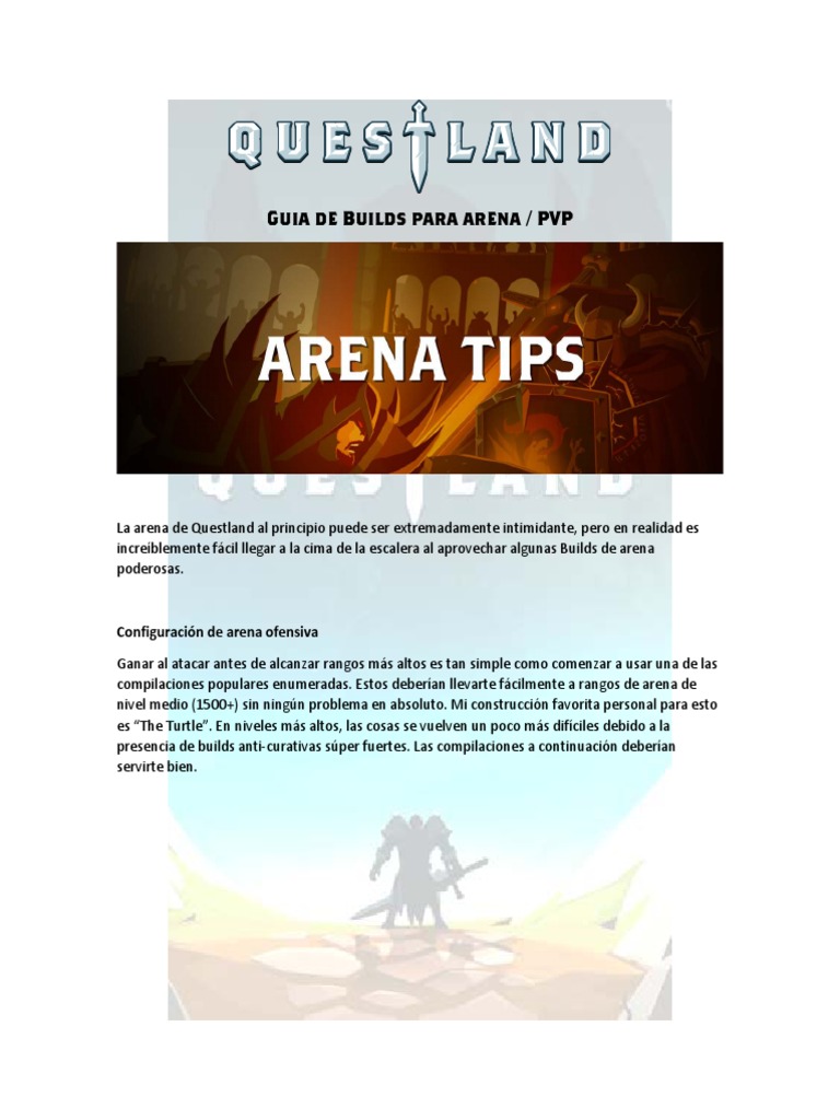 Questland Combos Arenas PVP PDF