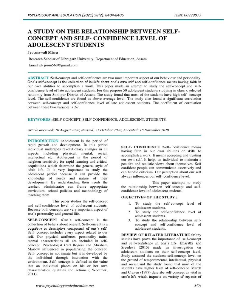 Self-Concept and Confidence in Adolescents | PDF | Self Concept ...