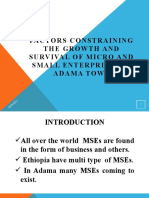 Factors Constraining The Growth and Survival of Micro and Small Enterprises in Adama Town