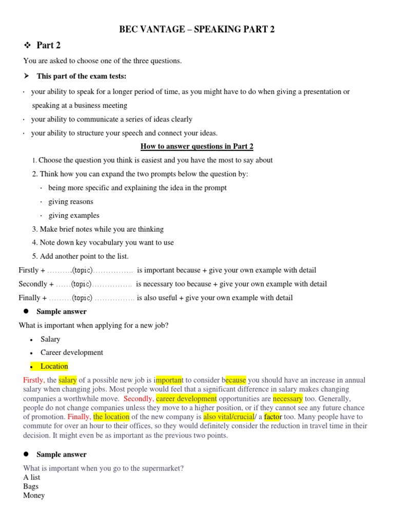 BEC Vantage Speaking Part 2 Guide | PDF | Retail | Economies