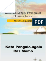 Minggu Peningkaten Ekonomi Jemaat 10 Juli 2021