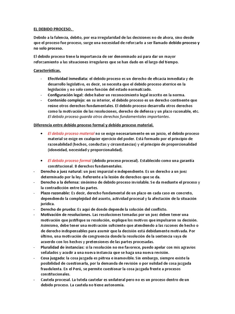 Características del Debido Proceso | PDF | Debido al proceso | Jurisdicción