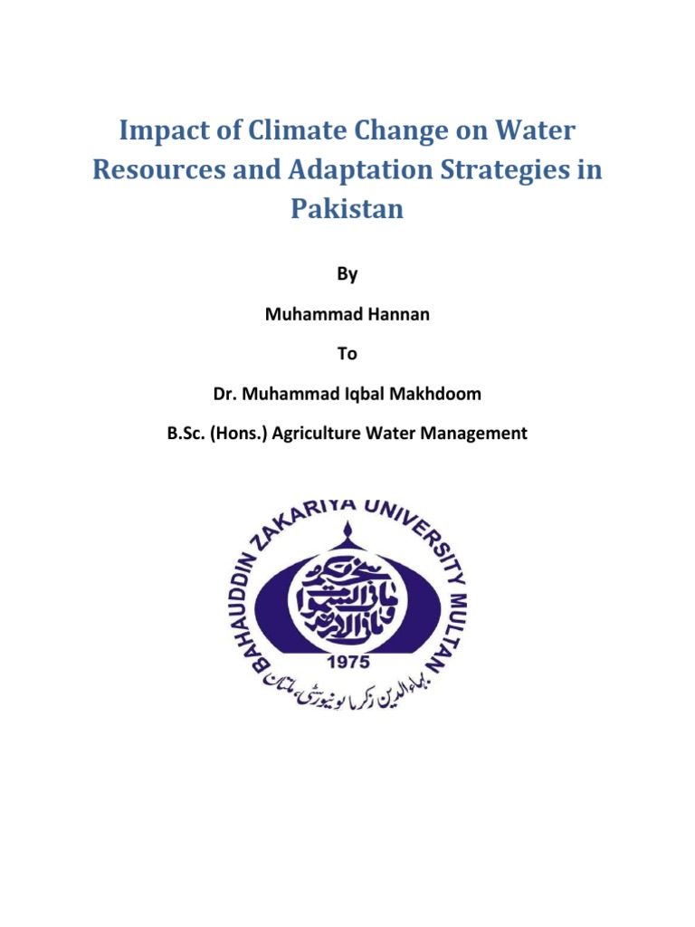 Pakistan's Water Crisis & Climate Adaptation | PDF | Climate Change ...