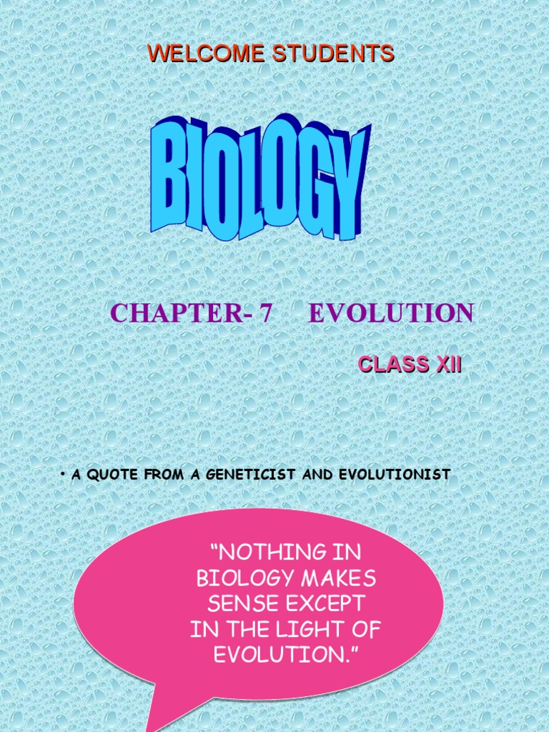 Chapter-7 Evolution: Welcome Students | Download Free PDF | Natural ...