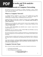 Social Media and Web Analytics Unit-2: Fundamentals of Computer Networking