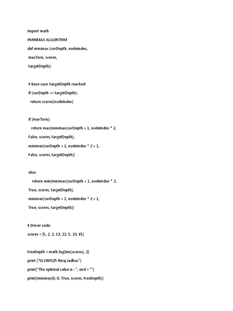 Ai Exp 5 Code | PDF