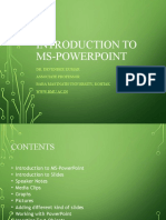Introduction To Ms-Powerpoint: Dr. Devender Kumar Associate Professor Baba Mastnath University, Rohtak WWW - Bmu.Ac - in