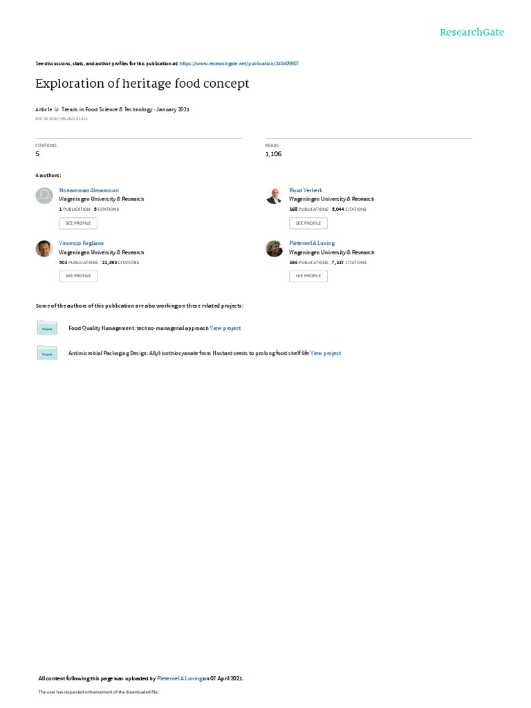 Heritage Food Concept Corrected Proof | PDF | Science & Mathematics