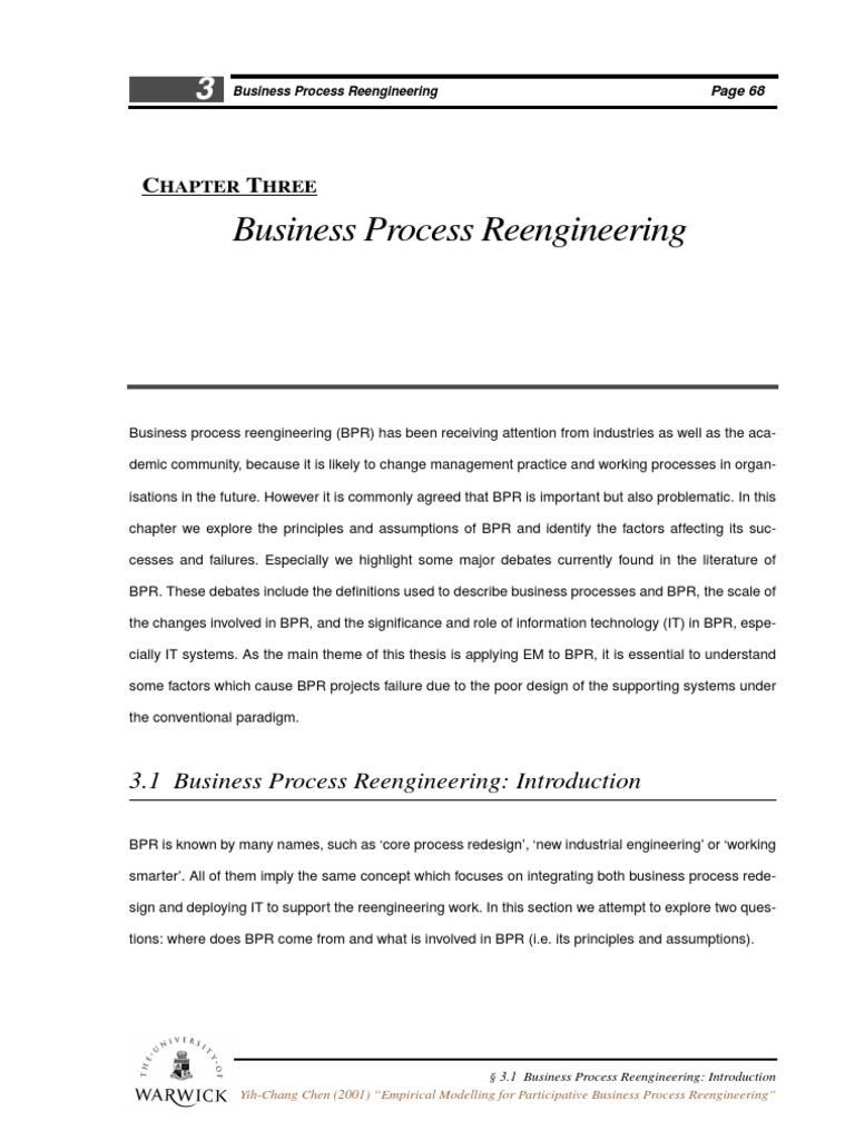 3.1 Business Process Reengineering: Introduction | PDF