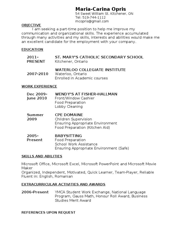 Part-Time Job Seeker's Resume | PDF | Business | Wellness