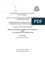 UNIVERSIDAD NACIONAL DE GUINEA ECUATORIAl Trabajo de Metodologia
