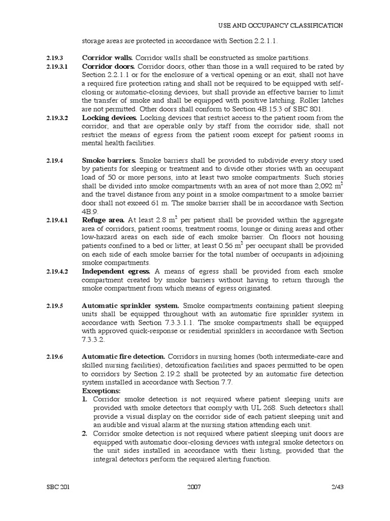 Fire Safety Regulations for Patient Areas | PDF | Wall | Fire Sprinkler ...