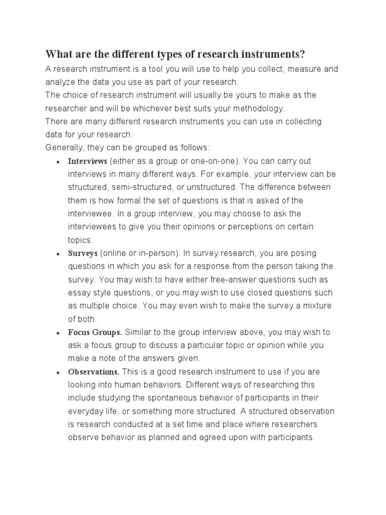 research instruments pdf